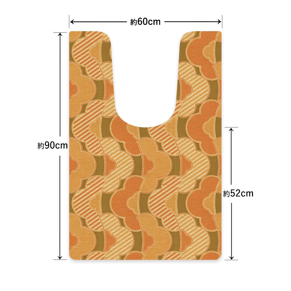 拭ける トイレマット Sheete me! シーテミー ロングタイプ 60cm×90cm ビンテージパターン ユートピア
