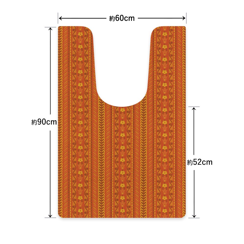 拭ける トイレマット Sheete me! シーテミー ロングタイプ 60cm×90cm ビンテージパターン アマリリス