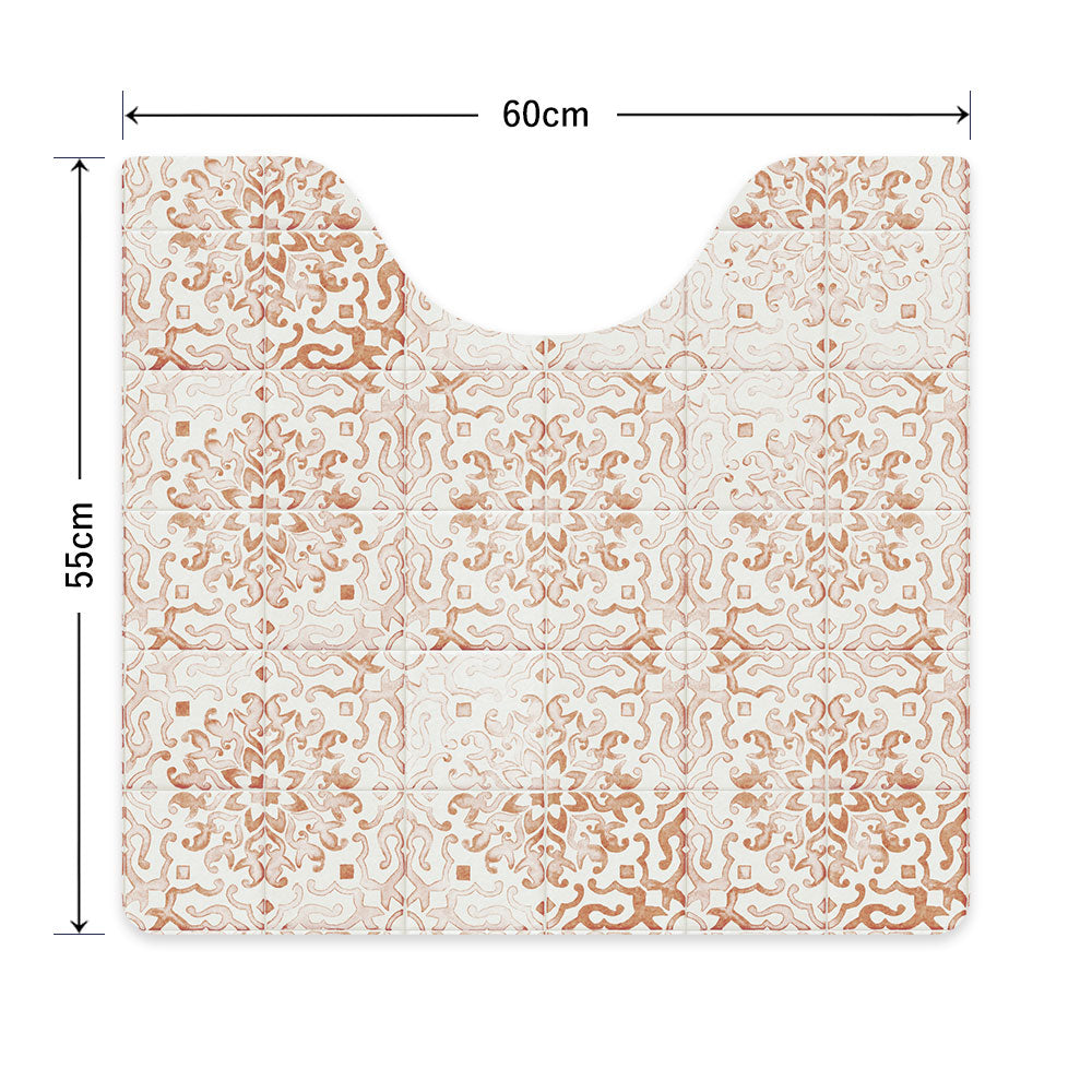 拭ける トイレマット Sheete me! シーテミー スクエアタイプ 60cm×55cm OGアンティークタイル アプリコット