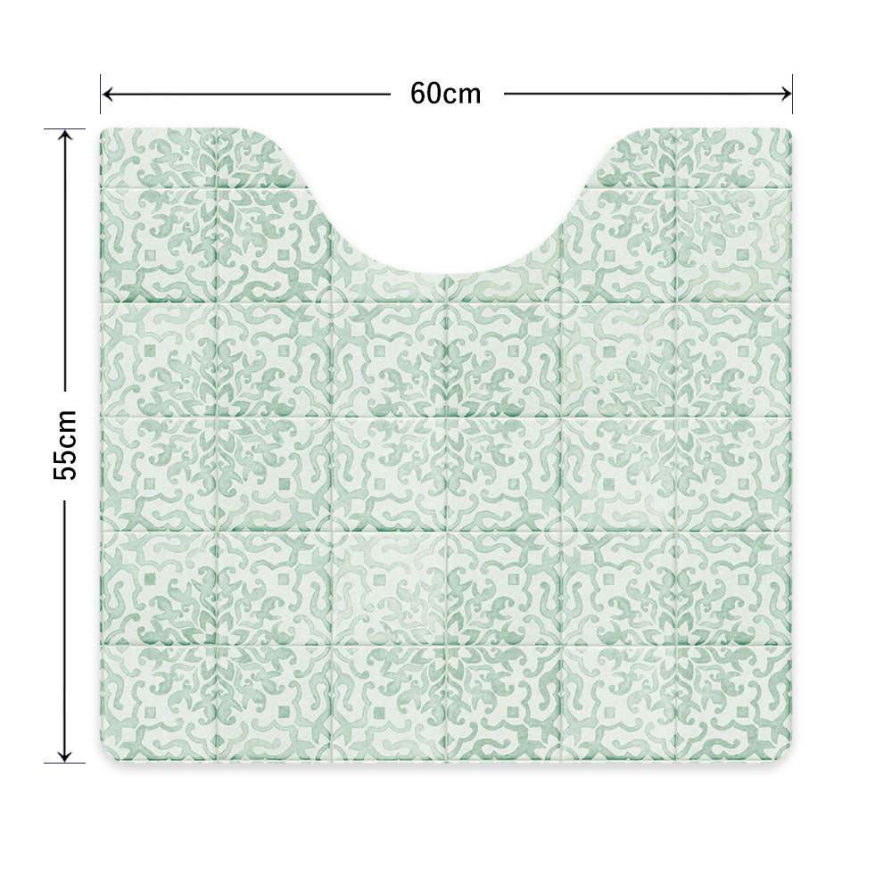 拭ける トイレマット Sheete me! シーテミー スクエアタイプ 60cm×55cm OGアンティークタイル ミント