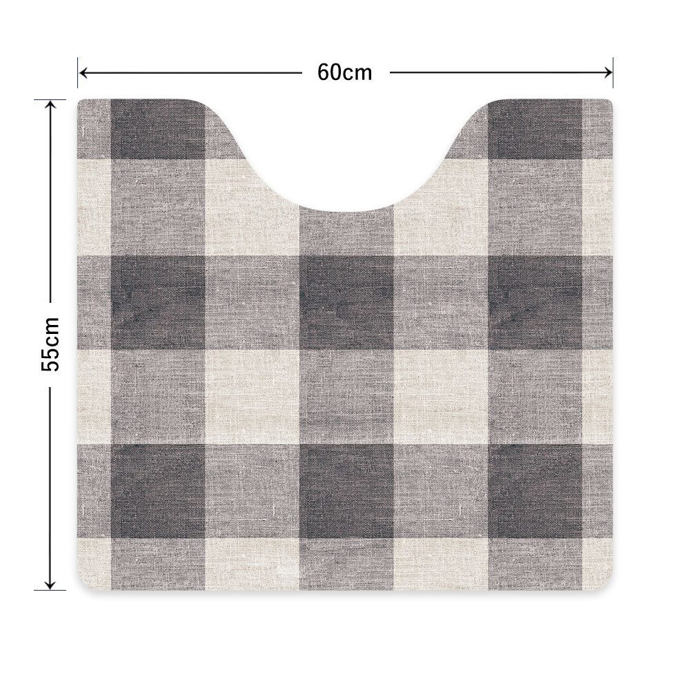 拭ける トイレマット Sheete me! シーテミー スクエアタイプ 60cm×55cm ギンガムチェック チャコール