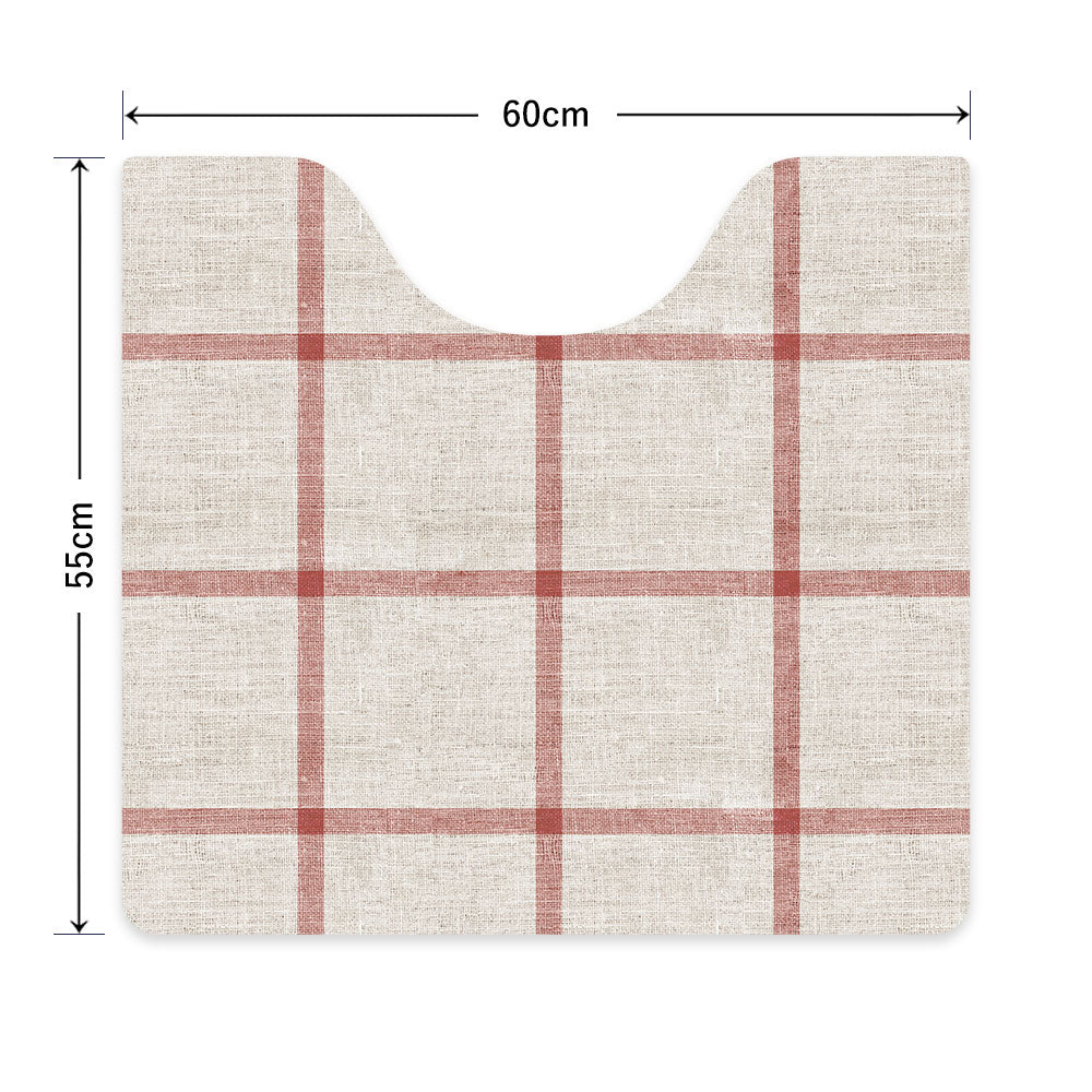 拭ける トイレマット Sheete me! シーテミー スクエアタイプ 60cm×55cm ウィンドウペンチェック レッド
