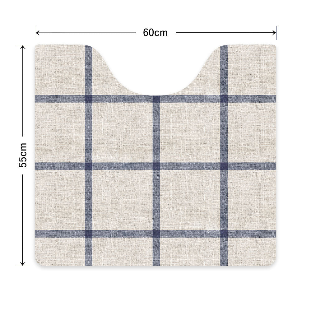拭ける トイレマット Sheete me! シーテミー スクエアタイプ 60cm×55cm ウィンドウペンチェック ブルー