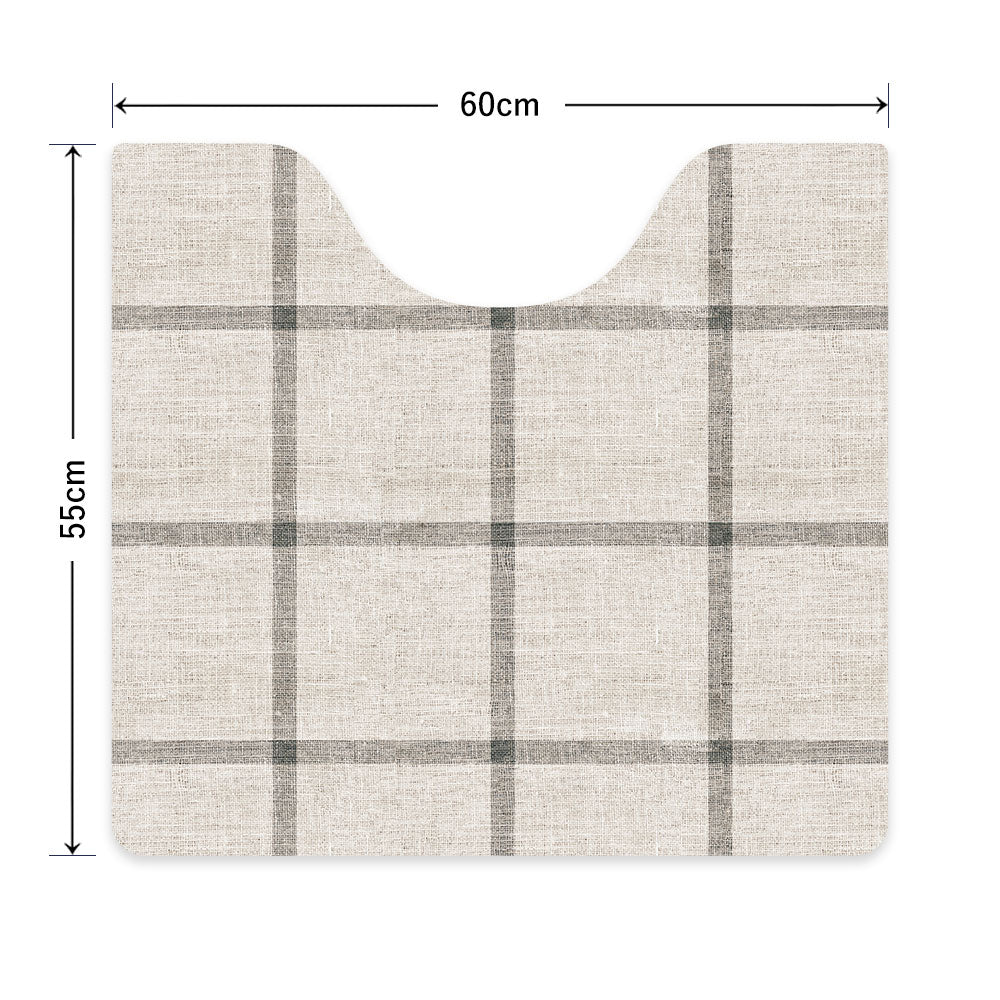 拭ける トイレマット Sheete me! シーテミー スクエアタイプ 60cm×55cm ウィンドウペンチェック チャコール