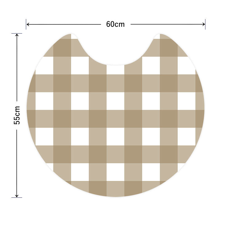 拭けるトイレマット 「Sheetan シータン」 サークル チェック03 ベージュ 60cm×55cm