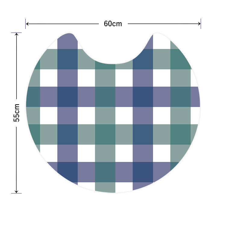 拭けるトイレマット 「Sheetan シータン」 サークル チェック05 グリーン×ブルー 60cm×55cm