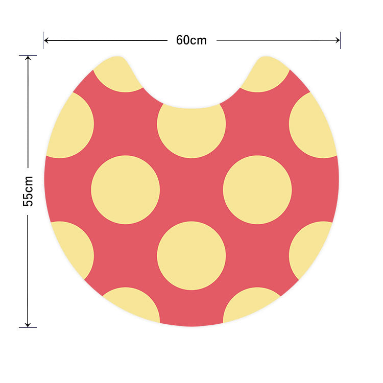 拭けるトイレマット 「Sheetan シータン」 サークル ドット03 ピンク×イエロー 60cm×55cm