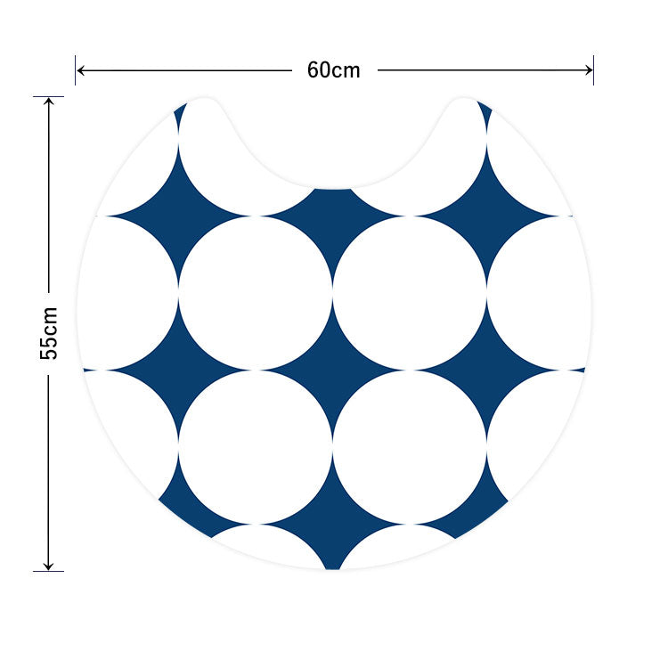 拭けるトイレマット 「Sheetan シータン」 サークル ドット07 ネイビー×ホワイト 60cm×55cm
