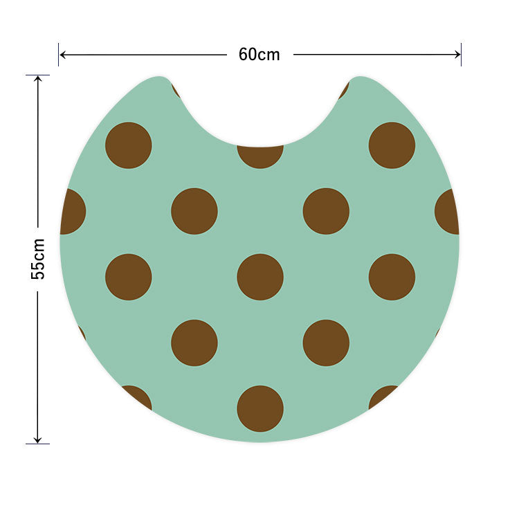 拭けるトイレマット 「Sheetan シータン」 サークル ドット11 ミント×ブラウン 60cm×55cm