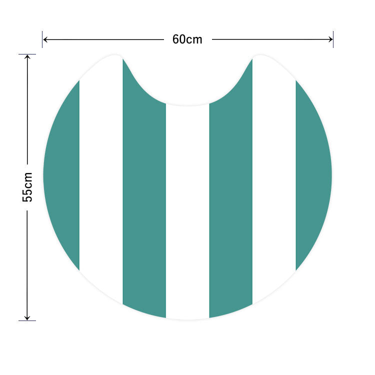 拭けるトイレマット 「Sheetan シータン」 サークル ストライプ02 グリーン×ホワイト 60cm×55cm