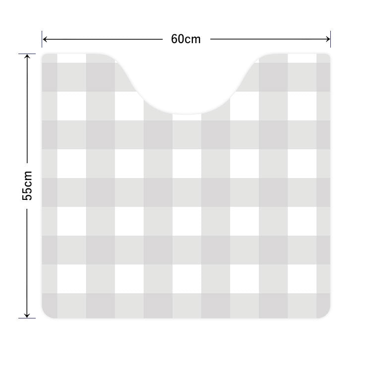 拭けるトイレマット 「Sheetan シータン」 スクエア チェック01 グレー 60cm×55cm