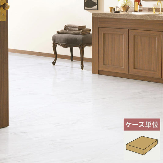 フロアタイル サンゲツ 大理石 ビアンコ 【1ケース(18枚入)単位で販売】 IS-2122