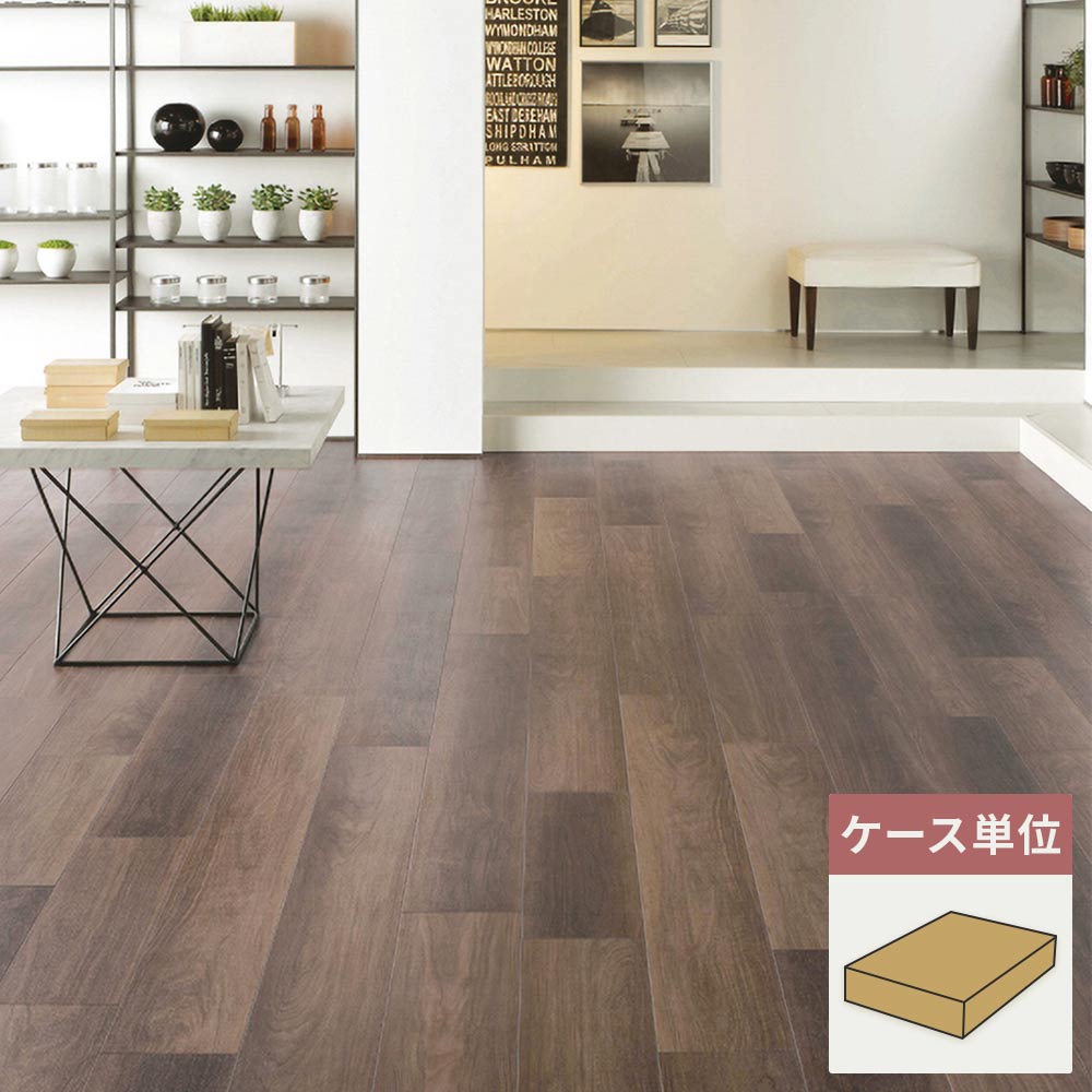 フロアタイル サンゲツ ウッド ブラックウォルナット 【1ケース(16枚入)単位で販売】 WD-2076