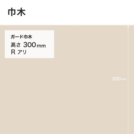 ガード巾木（プレーン） サンゲツ 300mm 【1巻き(9m)単位で販売】 Rあり W-125G