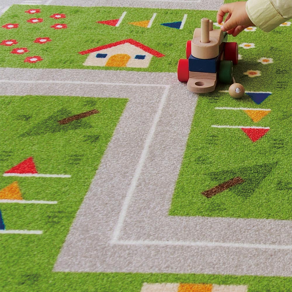 洗えるタイルカーペット 東リ ファブリックフロア キッズロード パネルカーペット 【1ケース(6枚入)単位で販売】 AKTD2-SET6  吸着タイプ 床暖房対応