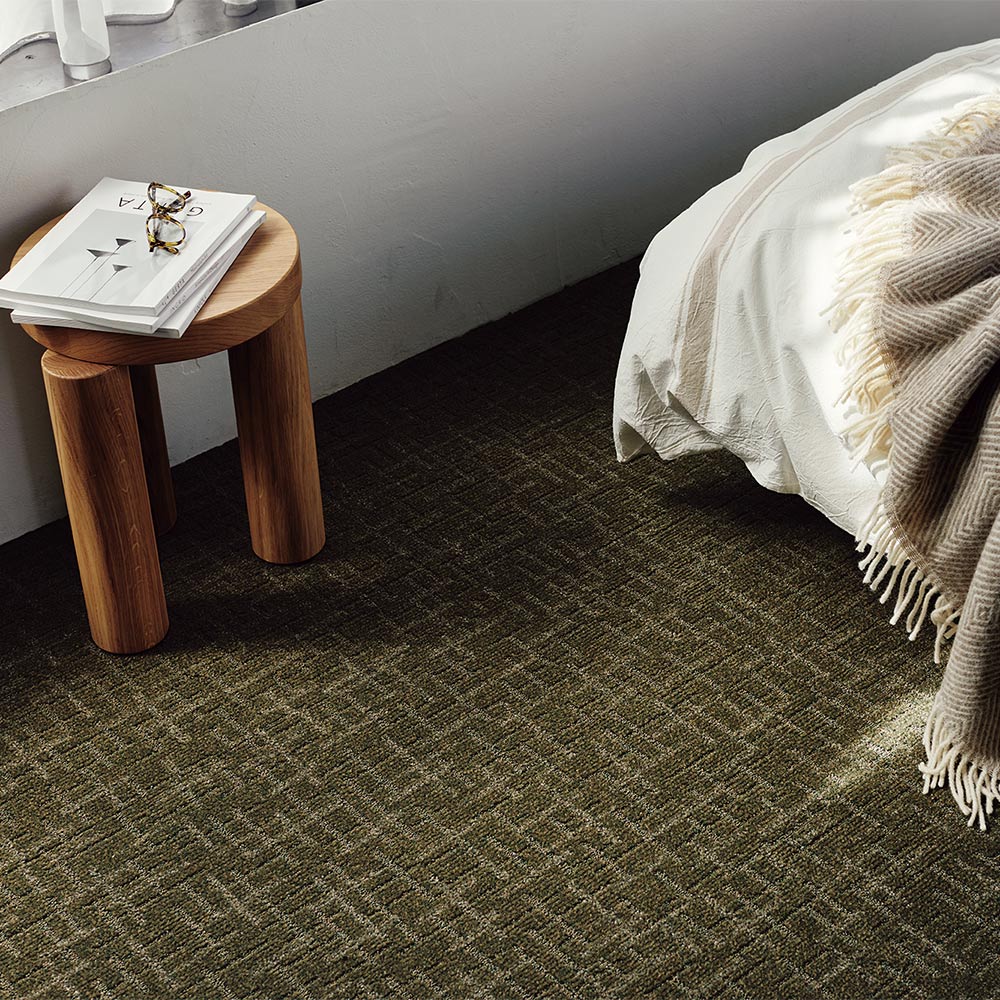 洗えるタイルカーペット 東リ ファブリックフロア スクエア4500 ステラクロス 【1枚単位で販売】 FF4503 フォレストグリーン 吸着タイプ 床暖房対応