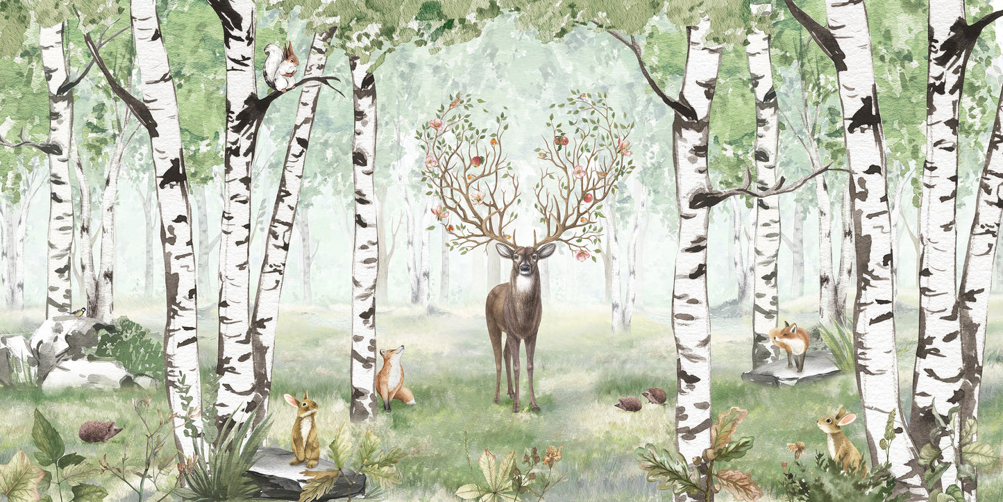 はがせるミューラル壁紙 のりなし KIKKI BELLE Amazing Antlers Summer W13294