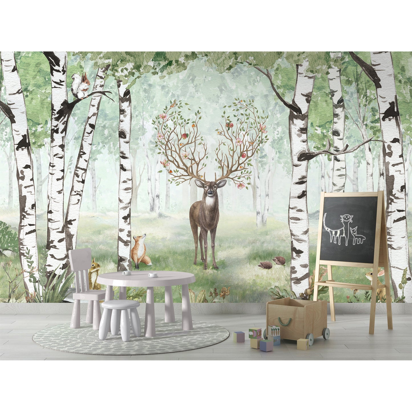 はがせるミューラル壁紙 のりなし KIKKI BELLE Amazing Antlers Summer W13294