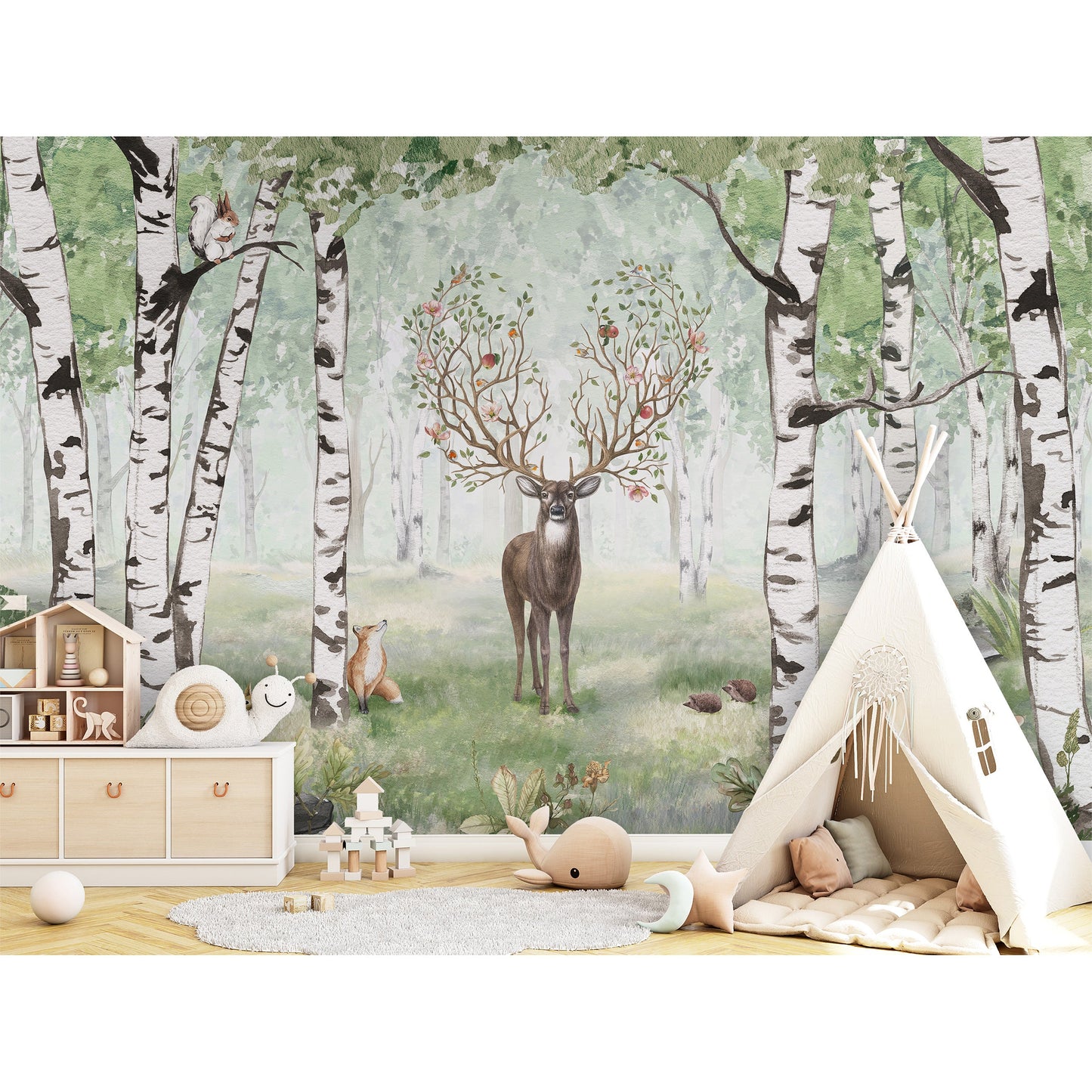 はがせるミューラル壁紙 のりなし KIKKI BELLE Amazing Antlers Summer W13294