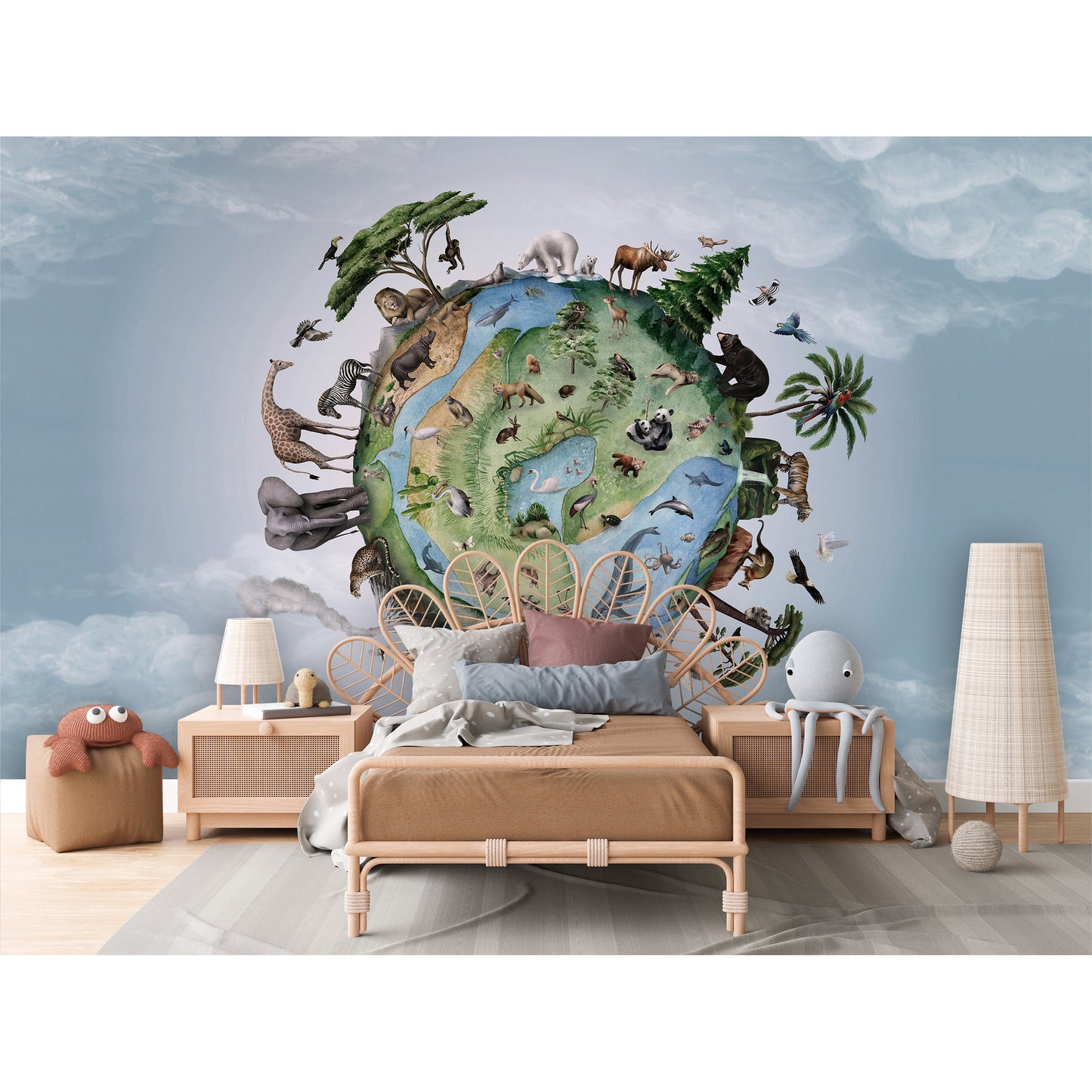 はがせるミューラル壁紙 のりなし KIKKI BELLE Animals of Earth W13296