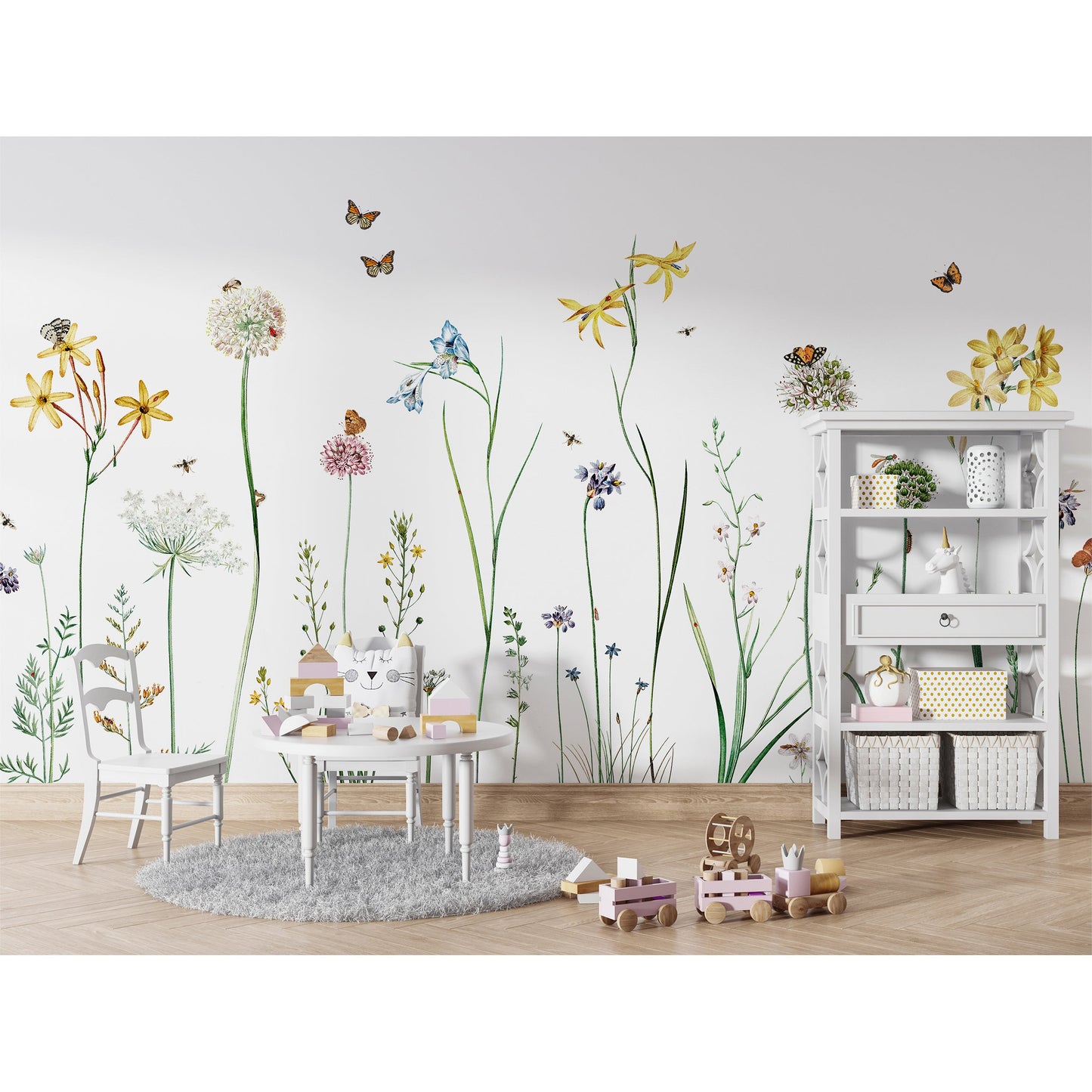 はがせるミューラル壁紙 のりなし KIKKI BELLE Butterfly Garden W13362