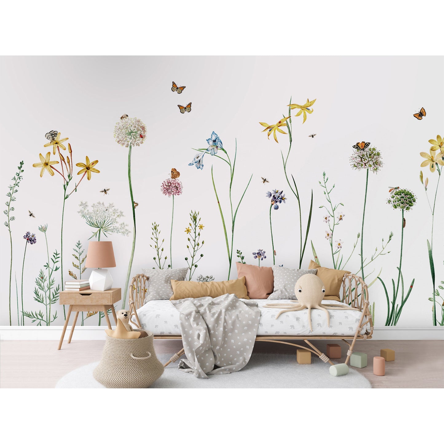 はがせるミューラル壁紙 のりなし KIKKI BELLE Butterfly Garden W13362