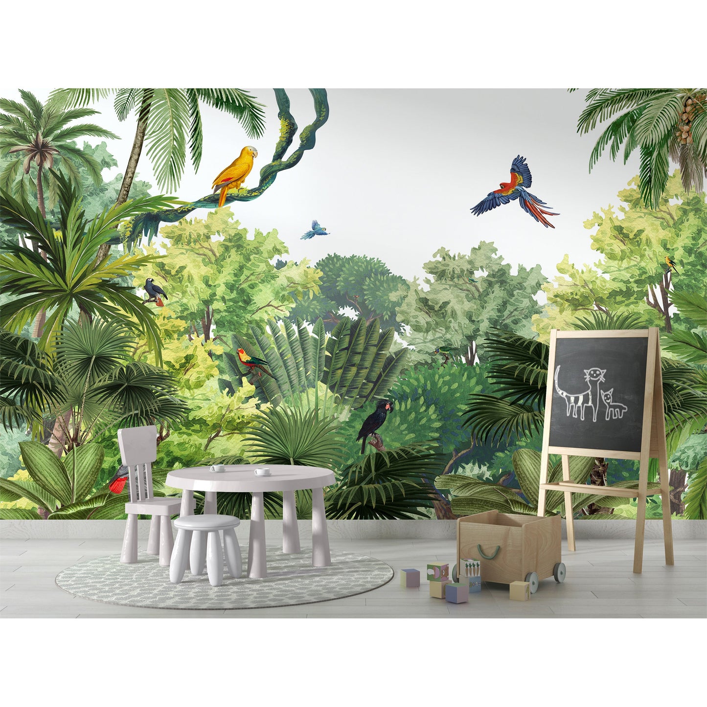 はがせるミューラル壁紙 のりなし KIKKI BELLE Canopy Jungle W13306