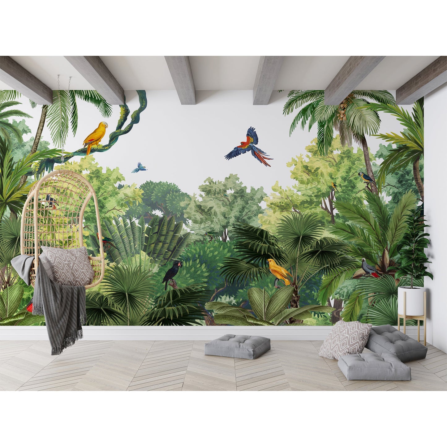 はがせるミューラル壁紙 のりなし KIKKI BELLE Canopy Jungle W13306