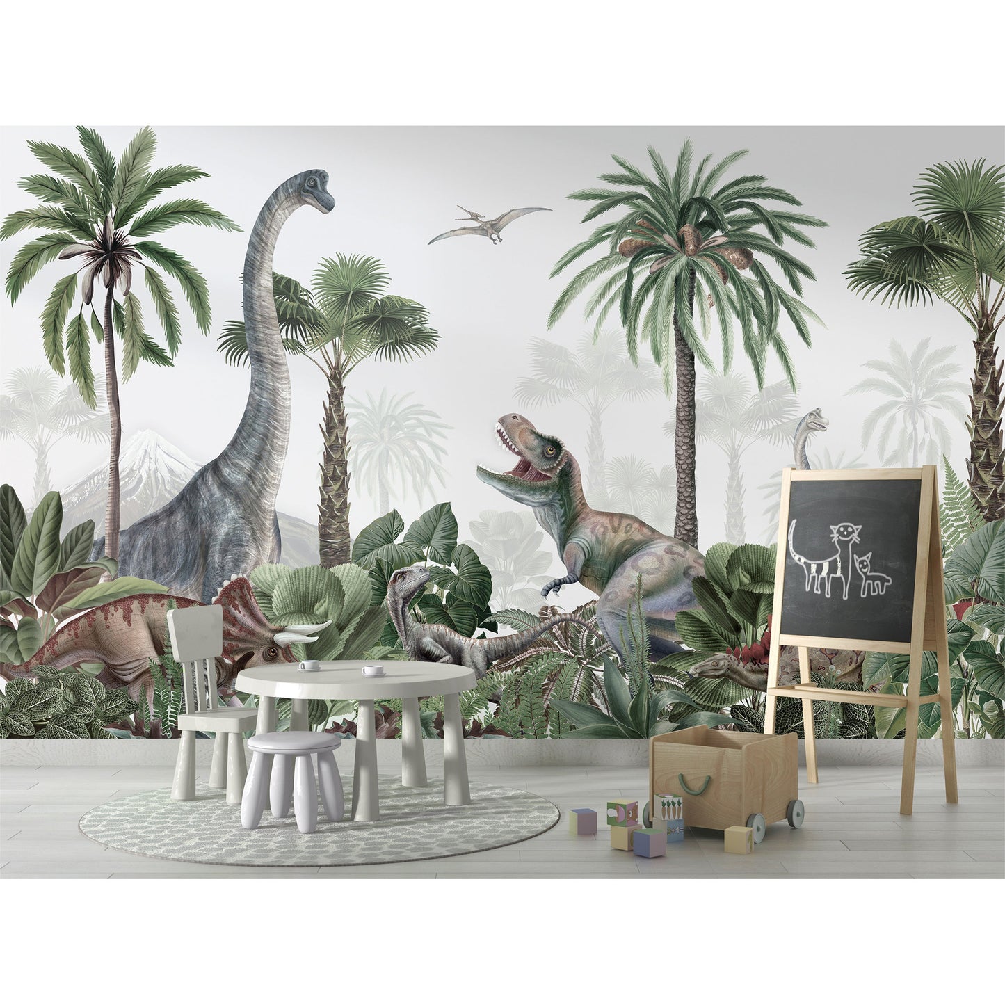 はがせるミューラル壁紙 のりなし KIKKI BELLE Dino Jive W13311