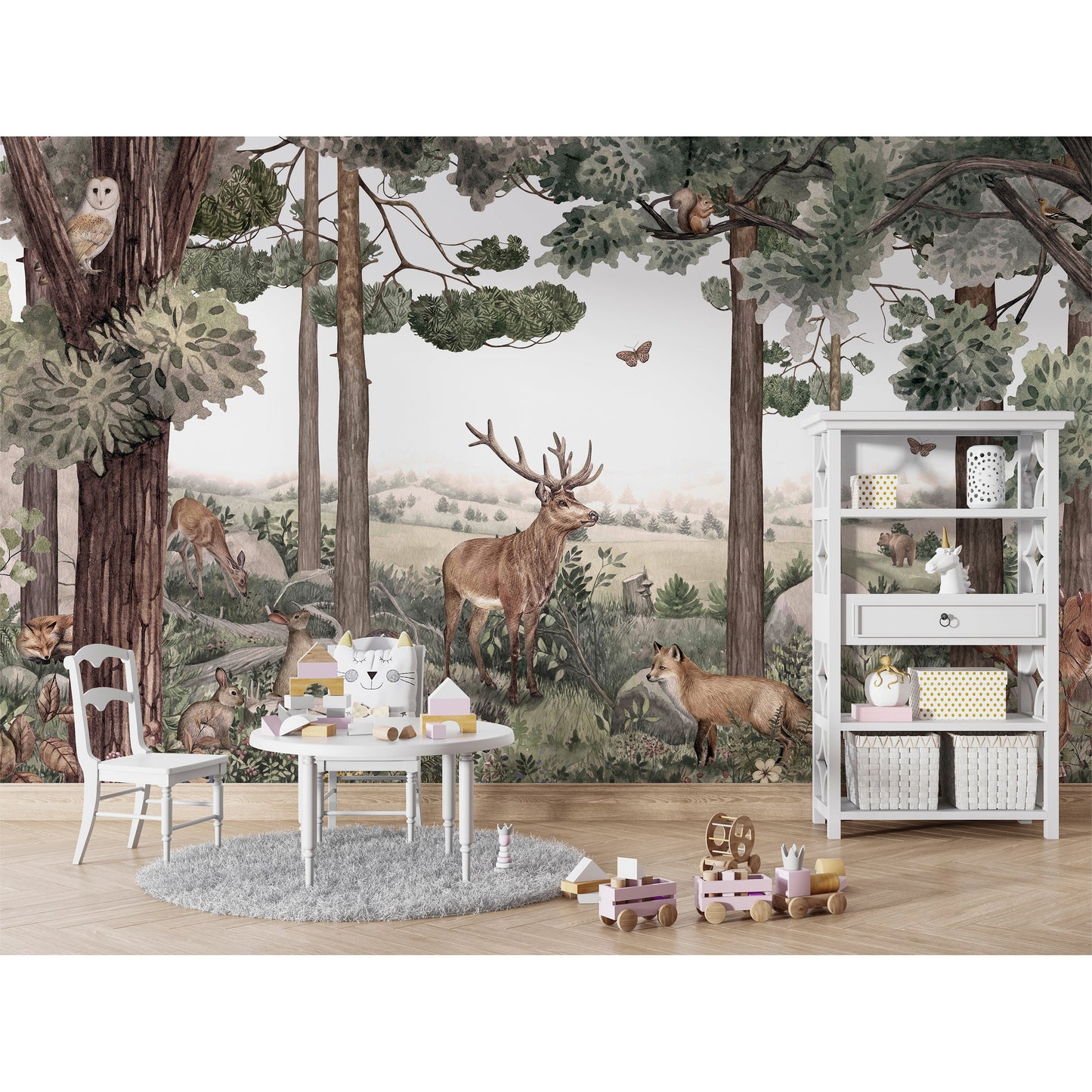 はがせるミューラル壁紙 のりなし KIKKI BELLE Forest Jive W13317