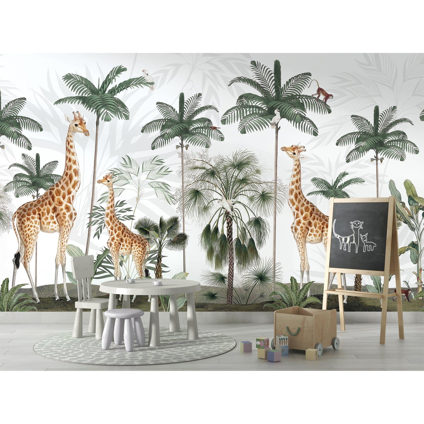 はがせるミューラル壁紙 のりなし KIKKI BELLE Gracious Giraffes W13320