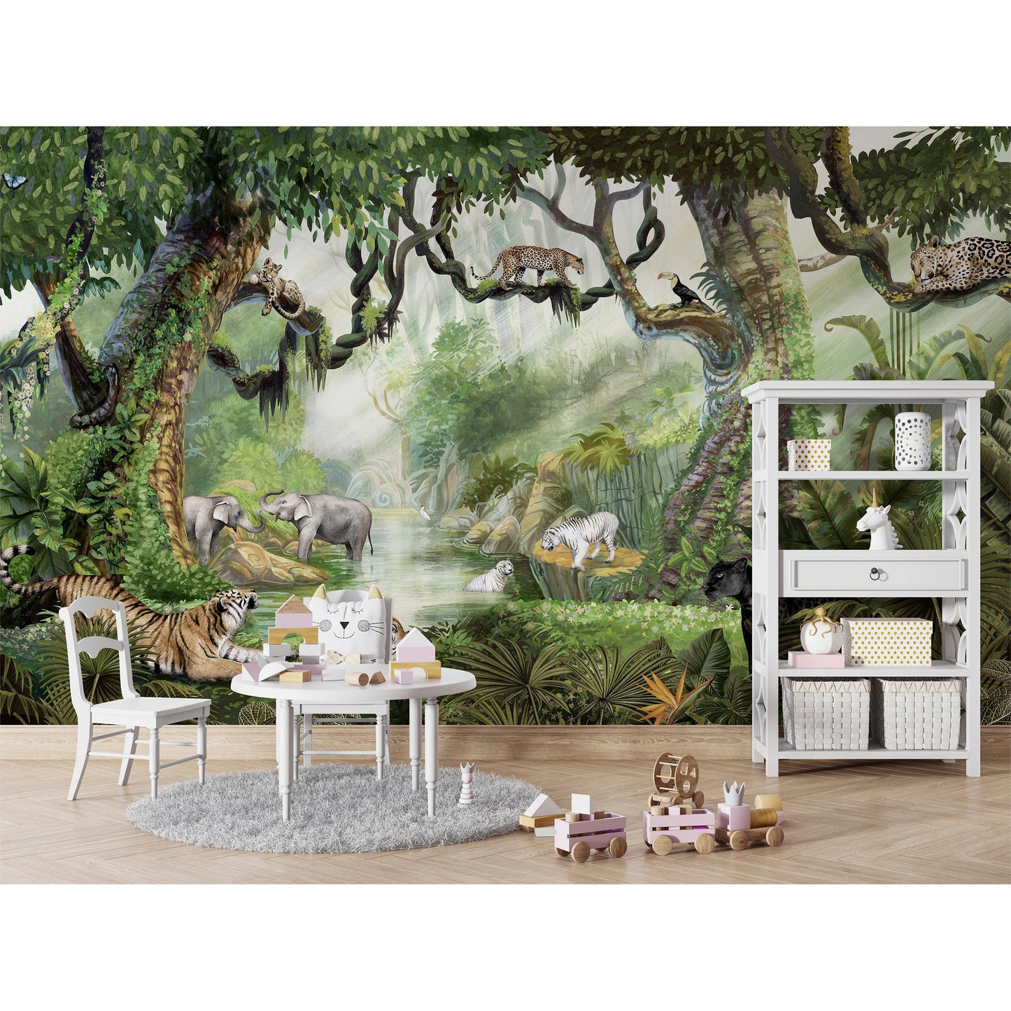 はがせるミューラル壁紙 のりなし KIKKI BELLE Jungle Cats W13323