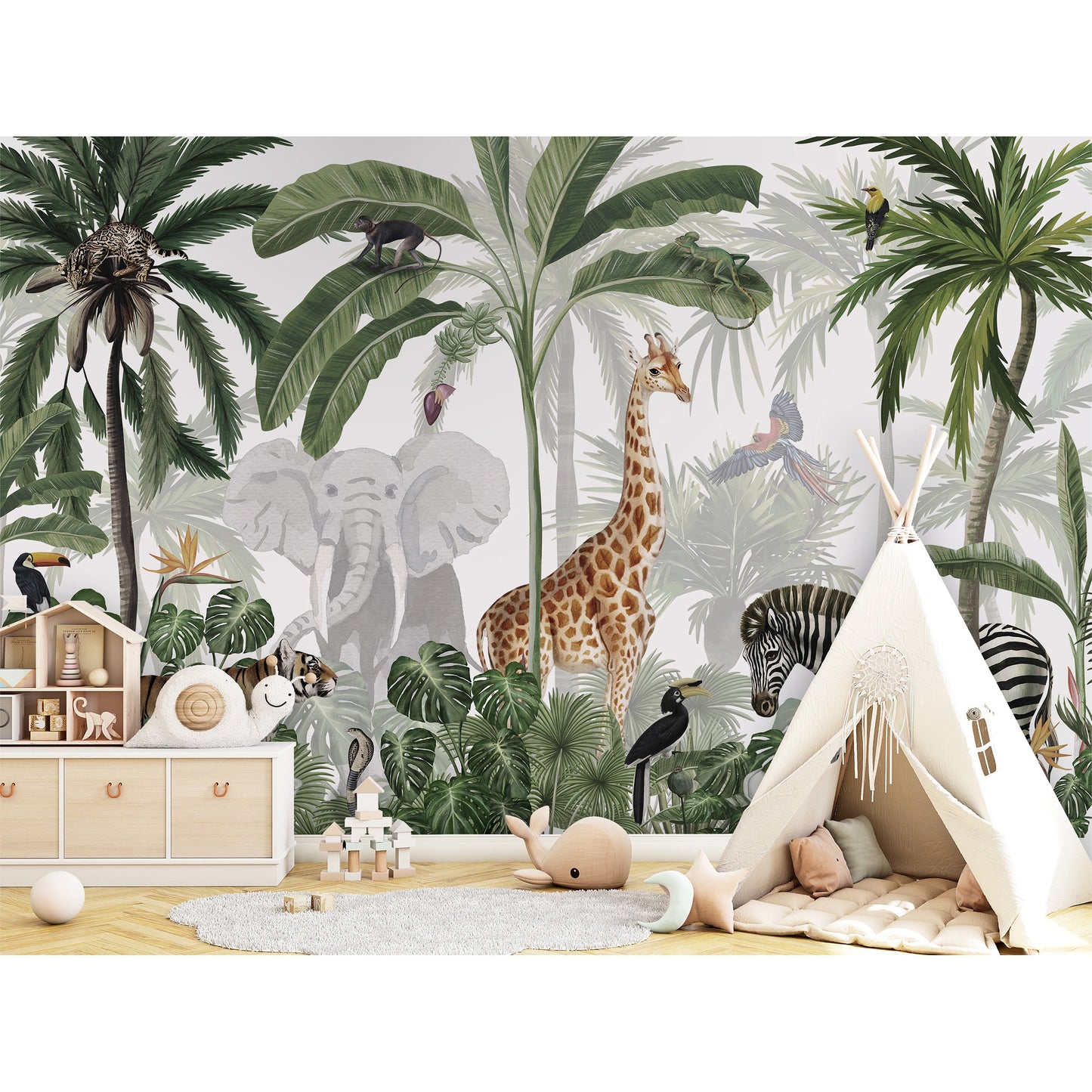 はがせるミューラル壁紙 のりなし KIKKI BELLE Jungle Jive W13326