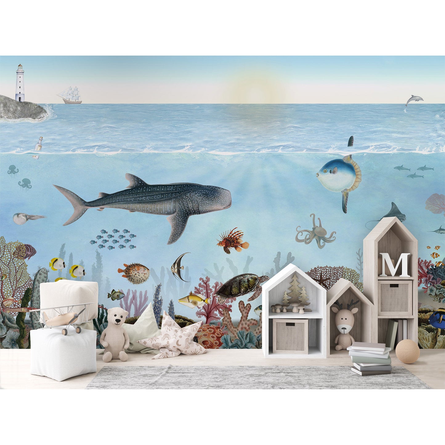 はがせるミューラル壁紙 のりなし KIKKI BELLE Ocean Lookbook W13328