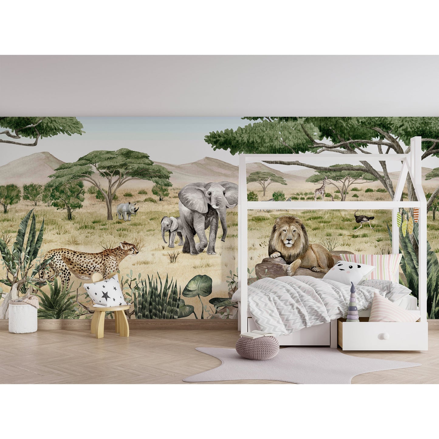 はがせるミューラル壁紙 のりなし KIKKI BELLE Savanne Secrets W13332