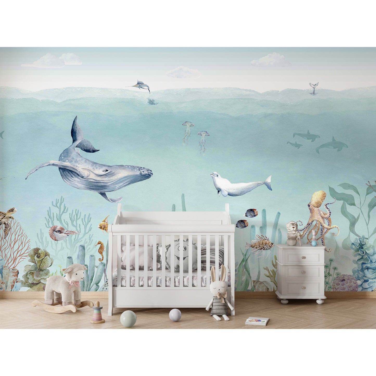 はがせるミューラル壁紙 のりなし KIKKI BELLE Secret Sealife W13333