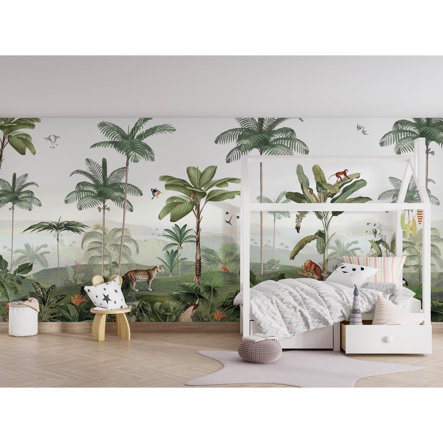 はがせるミューラル壁紙 のりなし KIKKI BELLE Thrilling Tropics W13335