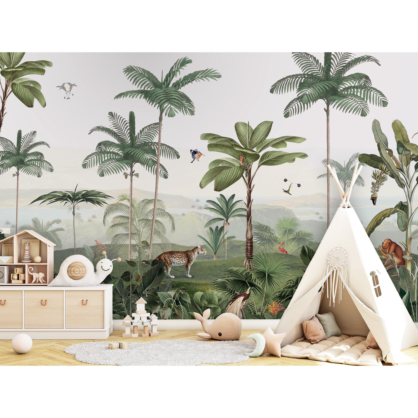 はがせるミューラル壁紙 のりなし KIKKI BELLE Thrilling Tropics W13335