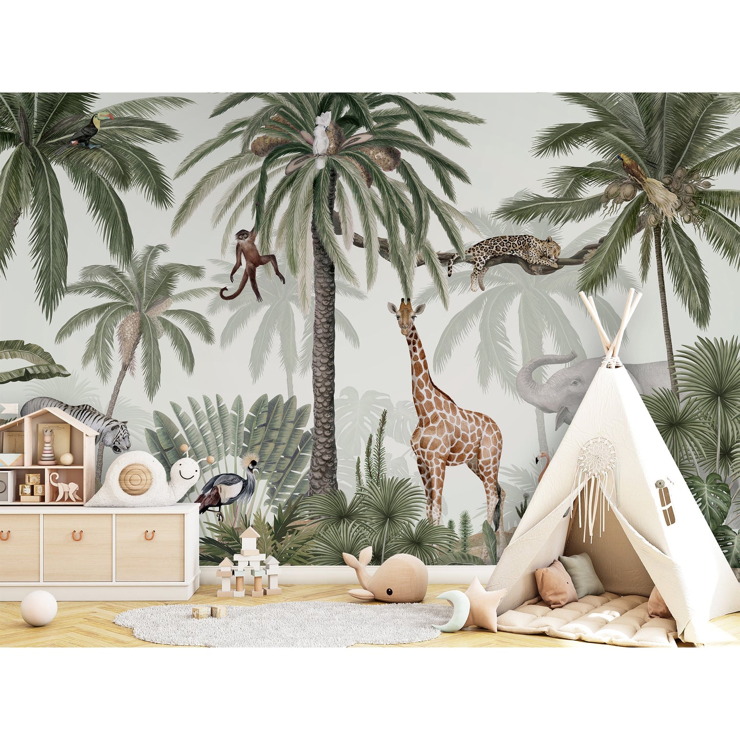 はがせるミューラル壁紙 のりなし KIKKI BELLE Tropical Jive W13336