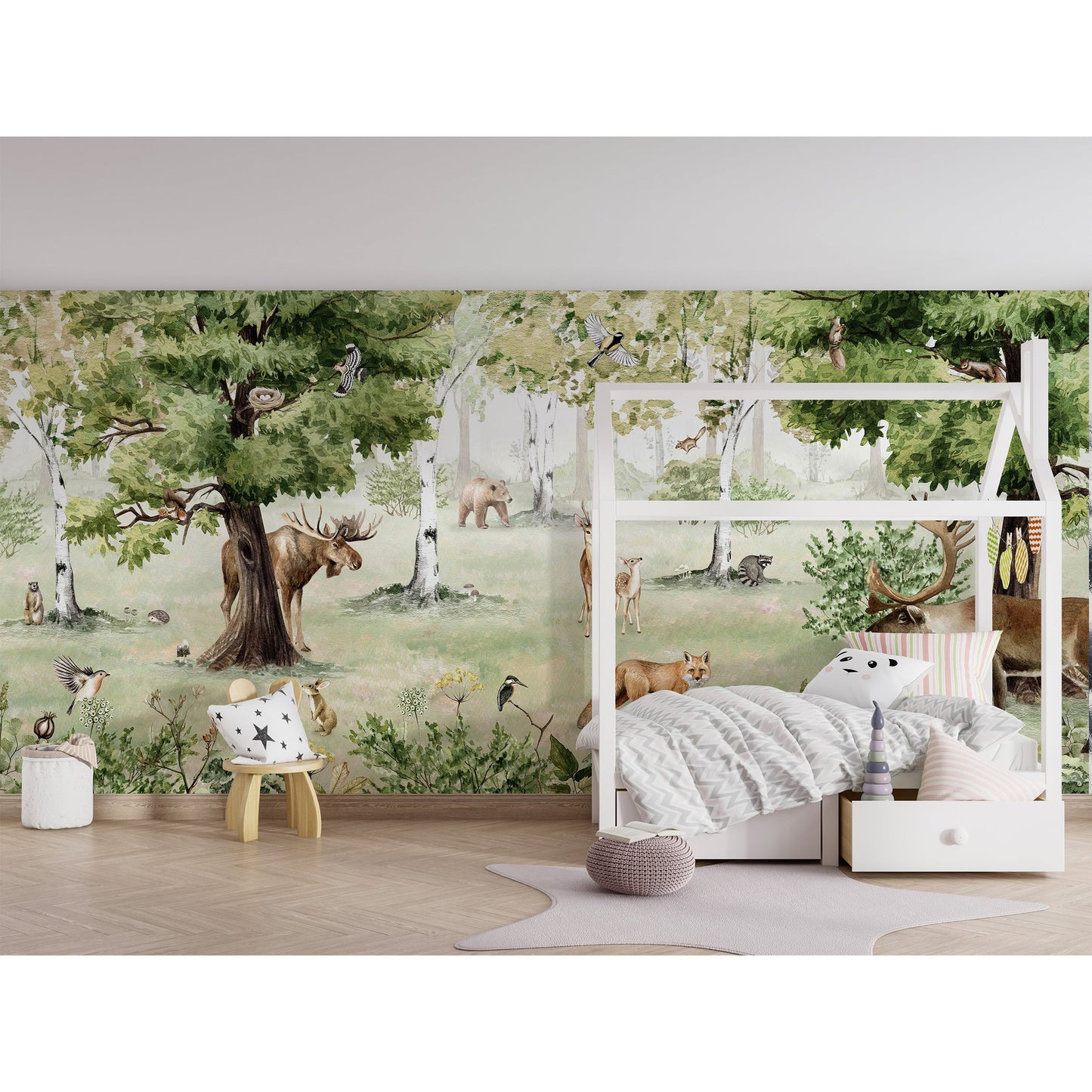 はがせるミューラル壁紙 のりなし KIKKI BELLE Woodland Wonders W13339