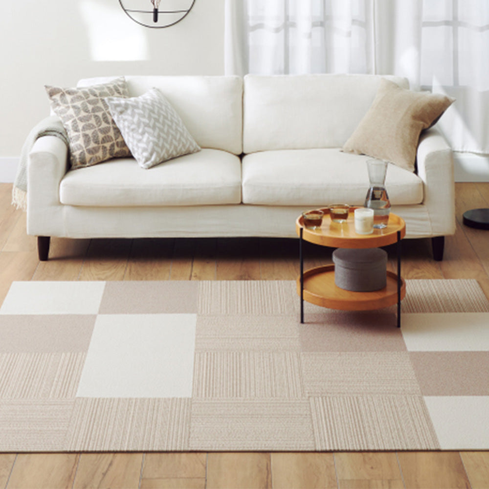 洗えるタイルカーペット サンゲツ  STYLE KIT+ STRIPE 【1ケース(10枚入)単位で販売】 KIT-1621 ベージュ 吸着タイプ 床暖房対応