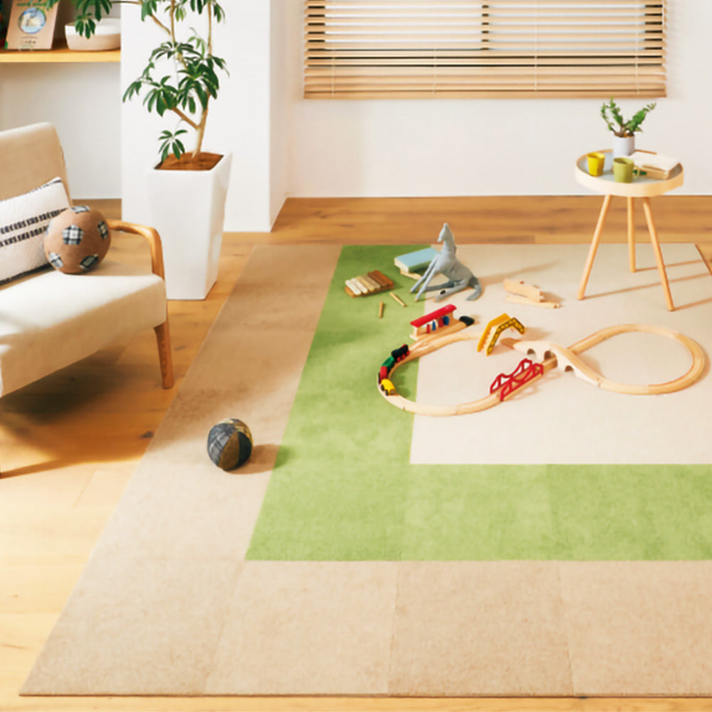 洗えるタイルカーペット サンゲツ  STYLE KIT+ CUT 【1ケース(10枚入)単位で販売】 KIT-1640 ワサビ 吸着タイプ 床暖房対応 消臭