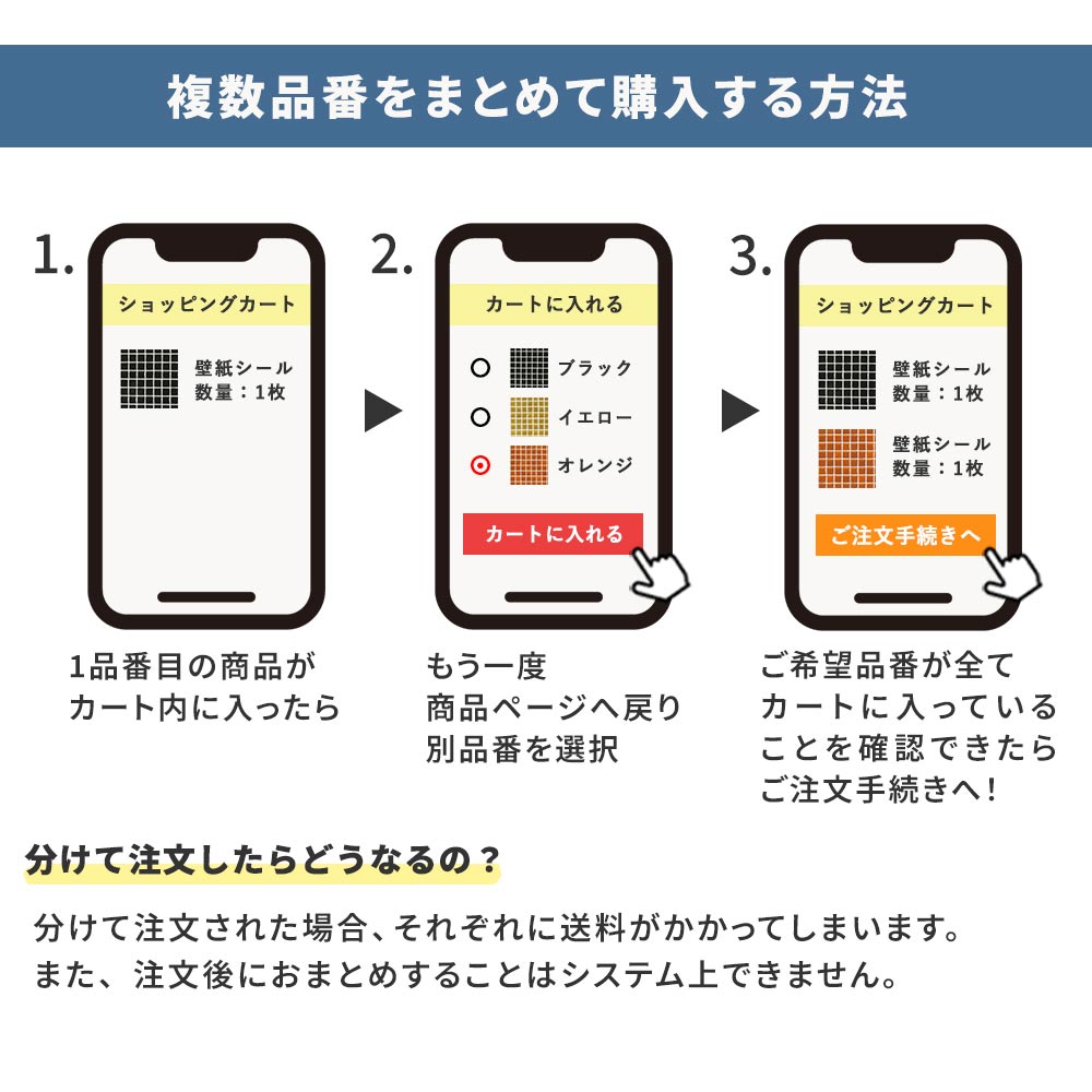 複数品番をまとめて注文する方法