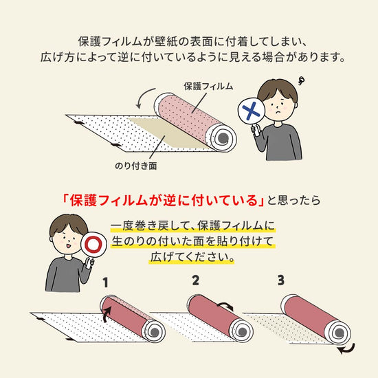 46㎝幅生のり付き壁紙の広げ方