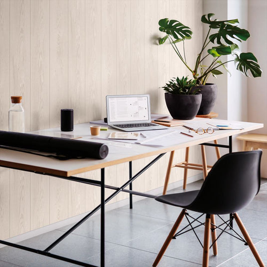 LL-6095 壁紙 のり付き クロス / リリカラ / ライト ホワイト木目【15mパック】