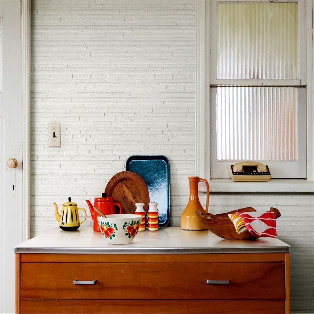 LL-6155 LV-2175 壁紙 のりなし クロス / リリカラ / ライト タイル柄【50m巻】