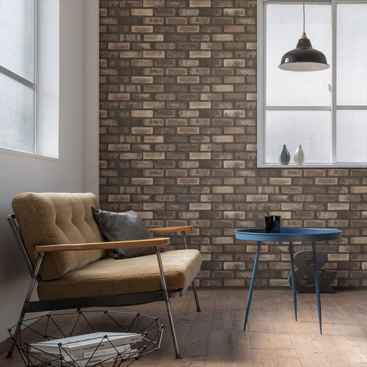 LL-6162 LW-266 壁紙 のりなし クロス / リリカラ / ライト レンガ柄【1m単位切り売り】