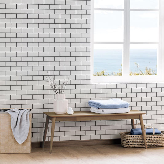 LL-6166 LV-2309 壁紙 のり付き クロス / リリカラ / ライト タイル柄【10mパック】