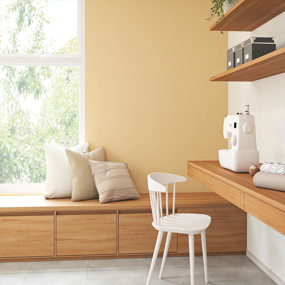 LL-6431 壁紙 のりなし クロス / リリカラ / ライト イエローの無地【50m巻】