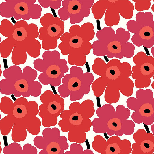 【サンプル】はがせる 壁紙 シール 「marimekko × NU WALLPAPER」Red Pieni Unikko Peel and Stick Wallpaper / MKS4492